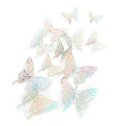 Yaiewey 12Pcs 3D Butterfly Wall Stickers Decals DIY Wall Art Decor Home Wall Decoration Sticker Mural for Teenagerss Girls Adultren Bedroom Living Room Background Nursery